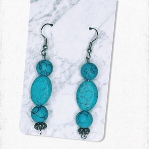 6115gc. Southwest Faux Turquoise Earrings